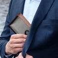 thumbnail image 4 of Monedero informal para hombre, estilo cartera, corto, de piel sintética, con hebilla, 4 of 5