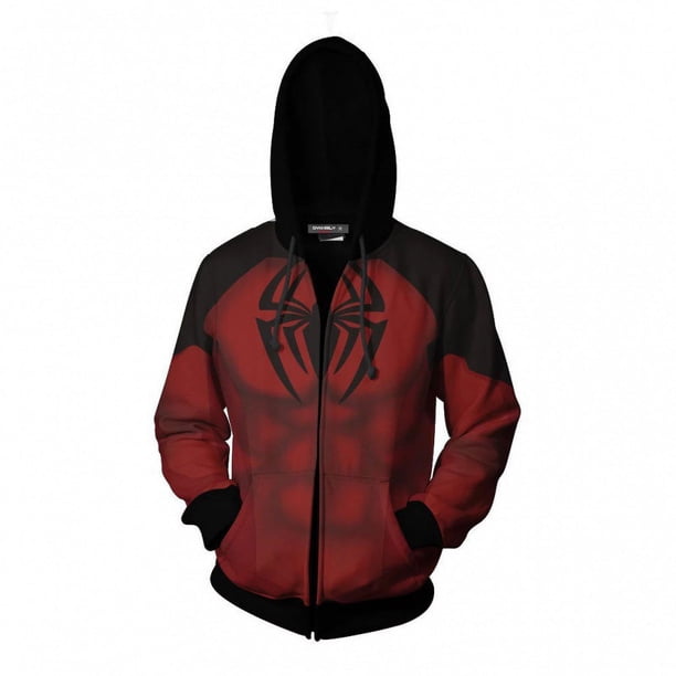 Sudaderas con capucha AFeng con estampado 3D de Spider man para adultos y Niños con bolsillo con cremallera hip hop