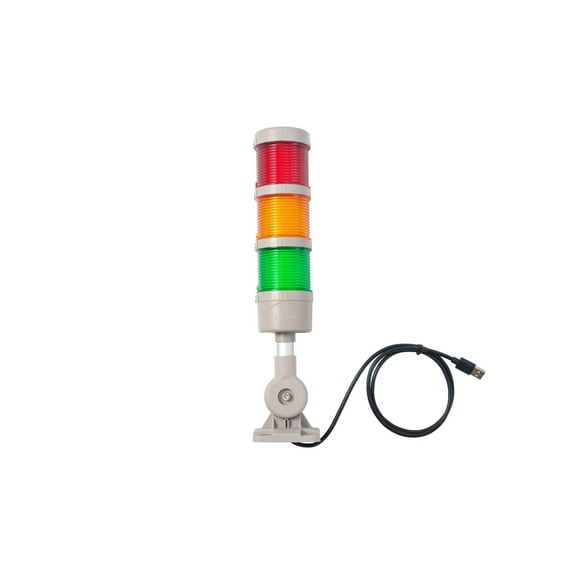 ANDONT USB 3-Stack LED Andon Tower Signal Light with Buzzer for Workstations, Industrial, 5VDC, Plug-and-Play