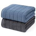 thumbnail image 1 of Juego de Toallas Bano 2 Pack Alta Calidad Algodón Toalla de Baño Altamente Absorbentes de Secado Rápido para Múltiples Aplicaciones(Azul+Gris Oscuro), 1 of 7