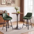 thumbnail image 3 of ONEVOG 25.6" Swivel Bar Stools Set of 2,Faux Leather Upholstered Counter Stools with Full Back,Modern Counter Height Bar Stools with Black Metal Legs,Green, 3 of 12