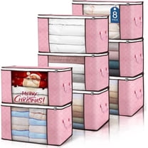 HEETLY 90L Extra Large Storage Bags with Clear Window, Upgraded Reinforced Zippered Storage Totes with Handles for Comforters Blankets Bedding Clothes