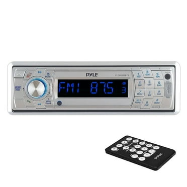 PYLE PLCD5MRBTS - Bluetooth Stereo Radio Headunit Receiver, Wireless Streaming & Call Answering, Aux (3.5mm) MP3 Input, CD Player, USB Flash & SD Card Readers, Remote Control, Single DIN - Black