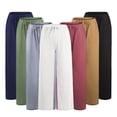 thumbnail image 3 of Zoeecloth Women's Linen Pants Summer Casual Trousers Loose High Waist Drawstring Long Pants with Pockets S-3XL, 3 of 10