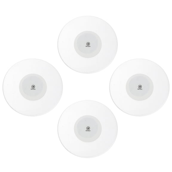 UNOMOR 4 Pcs Luminous Cup Mat Crystal LED Coasters for Birthday Celebrations