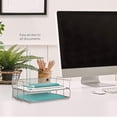 thumbnail image 3 of Mindspace Desk Organizers 2 Tier Document Mesh Desk Organizer for Office Supplies and Accessories Silver, 3 of 10