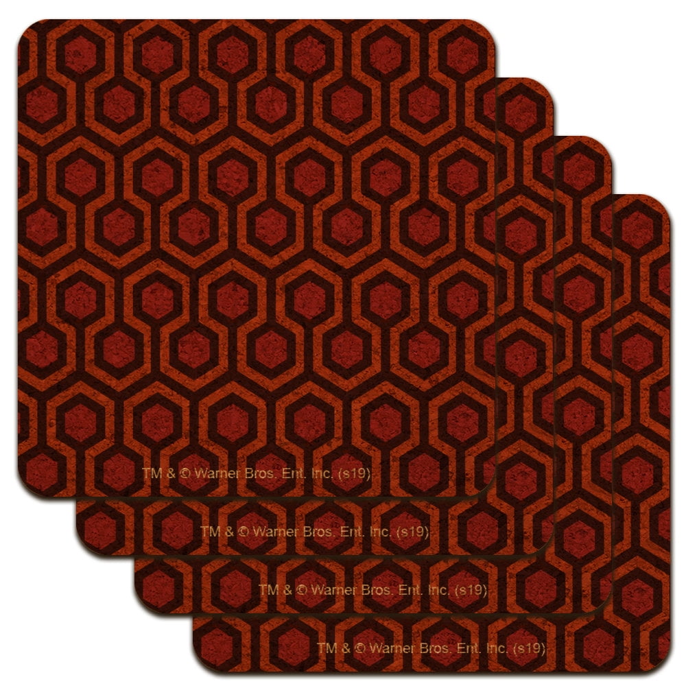 The Shining Floor Pattern Low Profile Novelty Cork Coaster Set