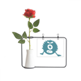 thumbnail image 1 of Monstruo alienígena criatura cíclope Botella de decoración de jarrones colgantes de flores rosas artificiales, 1 of 3