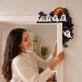 thumbnail image 7 of Velmasee Halloween Ghost Door Corner Decoration, Wooden Spooky Cute Design Damage-Free Mount, Festive Ornament for Home Halloween Party Doorway Wall Decor, 7 of 7