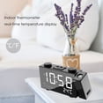 thumbnail image 5 of , Usb Powers Inch Fm Radio Thermometer Clock 180rotary 4 Adjustment 3 Band Usb 3 Time Knob Adjust Band 180rotary Knob Adjust 6 Inch Fm Time Dual Alarm Black white light, 5 of 7