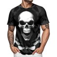 thumbnail image 2 of Yopmin Skull Shirts for Men Crewneck Graphic Short Sleeve T-Shirt Gothic Skull Print Tops for Daily Wear Themed Party, 2 of 7