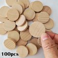 thumbnail image 3 of AMLESO 100x Unpainted Wooden Pieces DIY 0.8" Crafts Projects Natural Beech Chips Round, 3 of 8