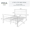 thumbnail image 4 of Allewie Full Size Metal Platform Bed Frame with Victorian Style Wrought Iron-Art Headboard/Footboard, White, 4 of 8