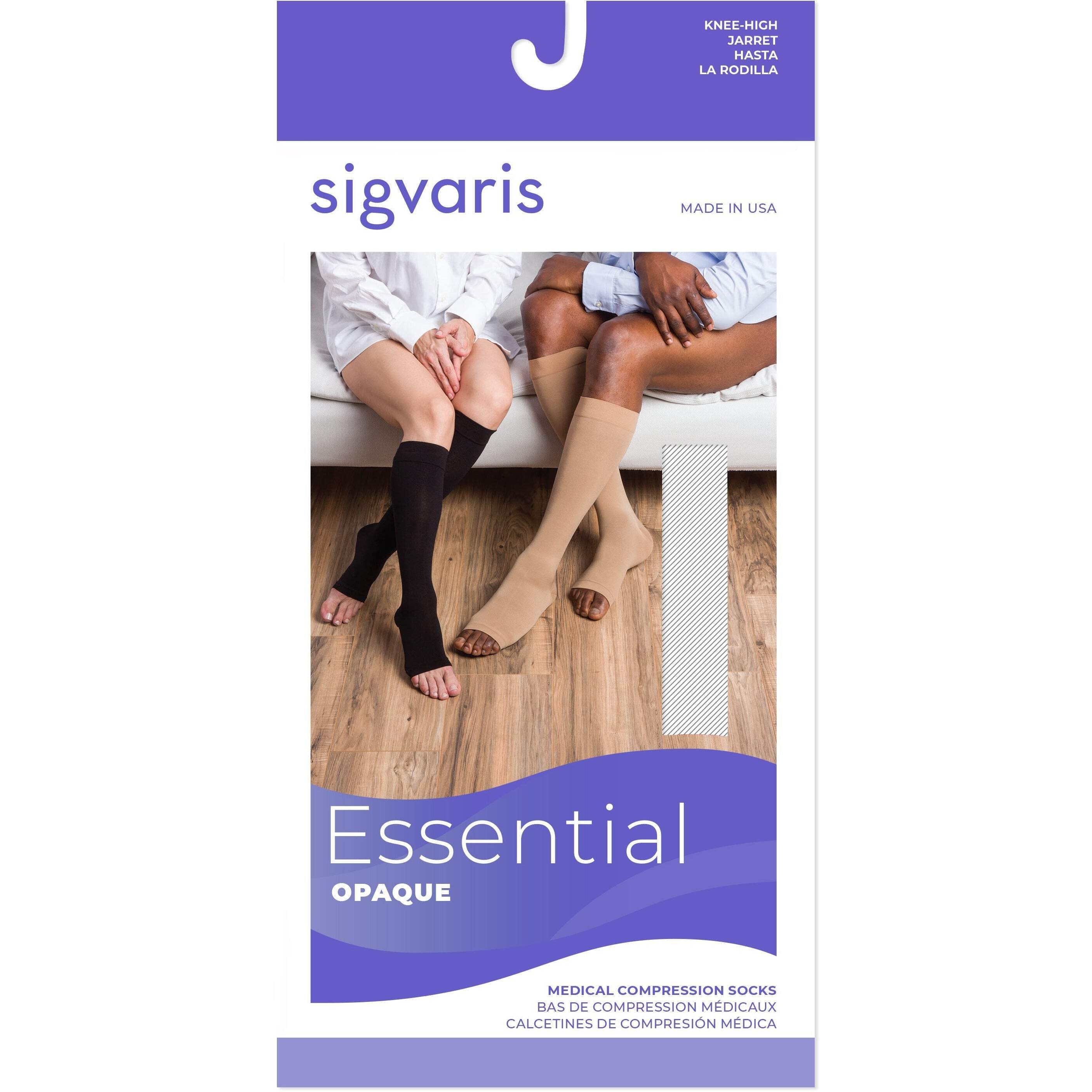 862 Select Comfort Open Toe Knee Highs - 20-30 mmHg Short Sig862C-OT