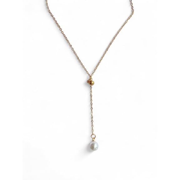 Silver and Gold Tone Pearl Necklace – Elegant Women’s Jewelry by Artisan Jeweler