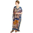 thumbnail image 5 of Sakkas Aggy Womens Dashiki African Print Caftan Dress Maxi Boho Hippie Colorful - Blue / Brown - One Size Regular, 5 of 5