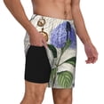 thumbnail image 2 of Sikiie Vintage Flower Print Men's Double Layer Swimming Trunks, Adjustable Waistband and Pockets Sports Swimming Trunks, Beach Swimwear-3X-Large, 2 of 6
