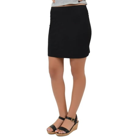Elie Tahari Cotton Skirt - Women's Regular and Plus Size Cotton Stretch Fabric Basic Mini Skirt