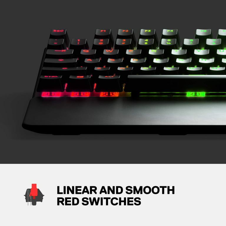 SteelSeries Apex 7 TKL Compact Mechanical Gaming Keyboard - OLED Smart Display - USB Passthrough Media Controls - Linear and Quiet - RGB Backlit (Red Switch) - Walmart.com