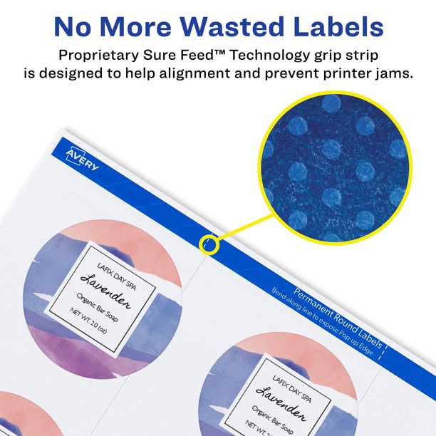 Avery Printable Round Labels with Sure Feed, 3/4" Diameter, Matte White,  800 Customizable Labels (4221) - Walmart.com