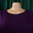thumbnail image 6 of AURA Womens Elegant A Line Midi Dress Puff Short Sleeve Round Neck High Waist Zipper With Belt, 6 of 9