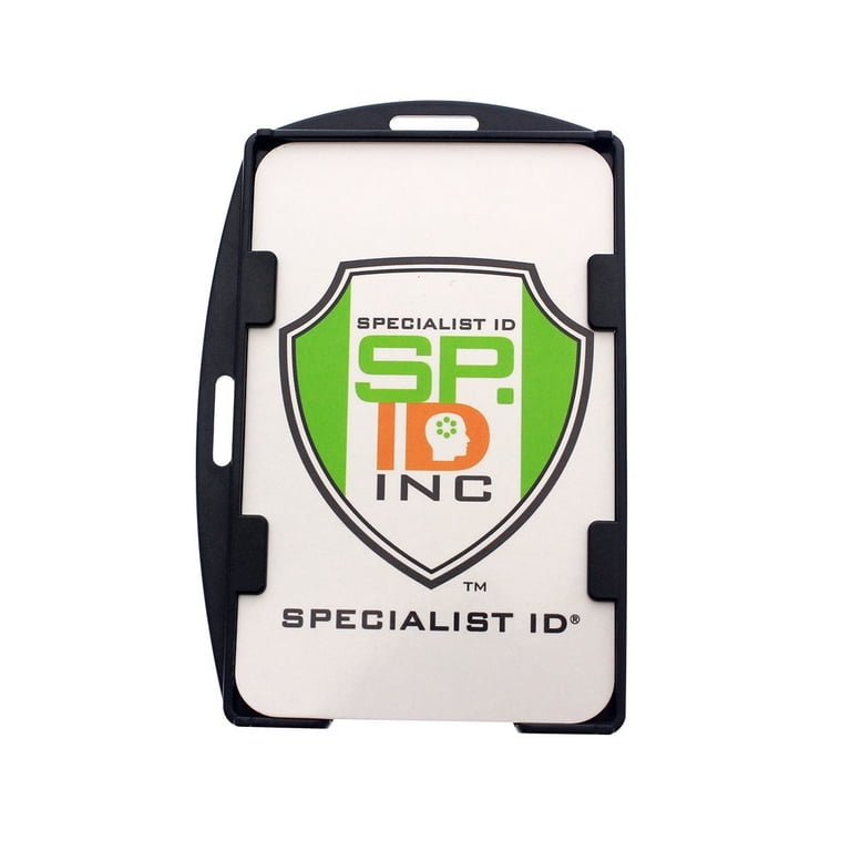 Specialist ID Rigid Hard Plastic Dual Card Badge Holder, Holds 2
