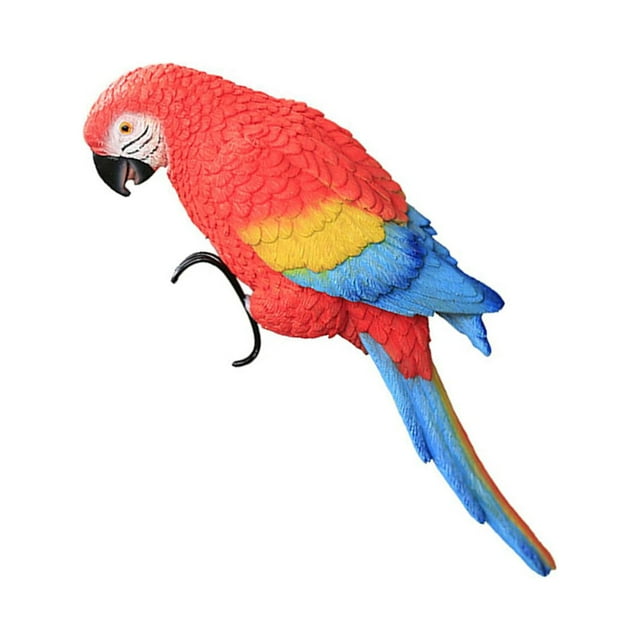 Estatuas de jardín pájaros al aire libre Perfecl Escultura decorativa de animales loro guacamayo pájaro Rojo