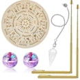 thumbnail image 1 of 1 Set Copper Dowsing Rods Spiritual and Pendulum Board Kit for the Supernaturalwith Our Comprehensi, 1 of 5
