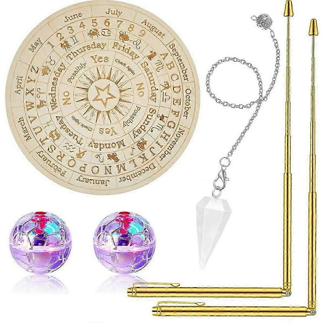 1 Set Copper Dowsing Rods Spiritual and Pendulum Board Kit for the Supernaturalwith Our Comprehensi