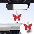 thumbnail image 2 of Abalorios para espejo retrovisor de coche, accesorios decorativos para mujer, regalos de la suerte, adorno colgante, decoración para todos los coches (rojo), 2 of 5