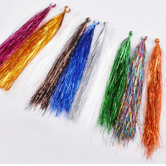 Colorful Crystal Flash Fly Tying Material,10 Colors Holographic Flashabou Tinsel Fly Fishing Line for DIY Making Fishing Lure Dry Flies Saltwater Freshwater Jig Tying Kit