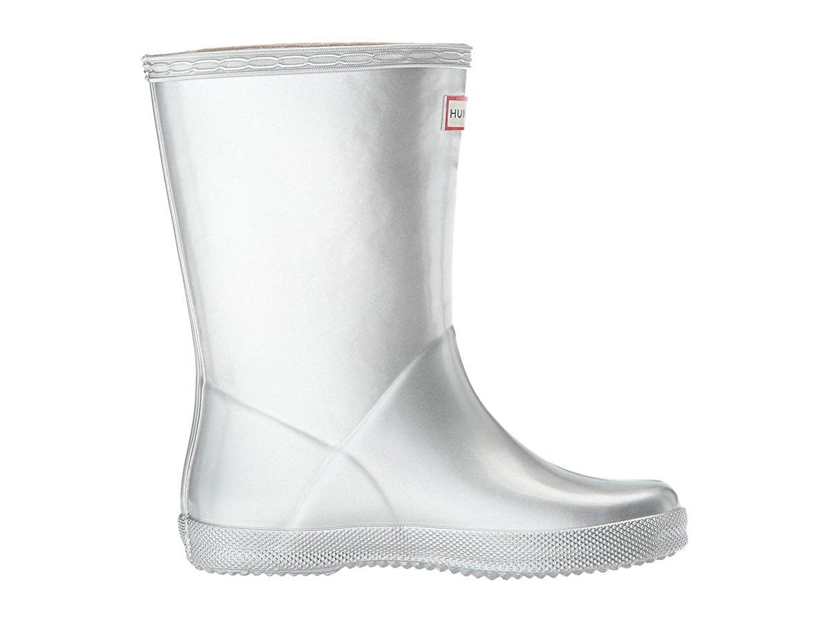 hunter rain boots silver