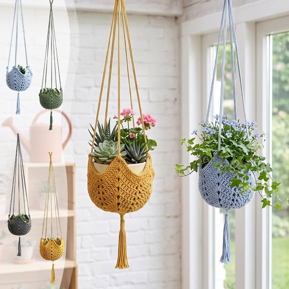 Hanging Fruit Basket Cotton Mesh Vegetable Storage for Kitchen Organization