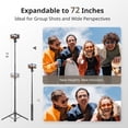 thumbnail image 3 of Sensyne Trípode para teléfono de 72 pulgadas, trípode extensible para iPhone y palo selfie con soporte para teléfono desmontable y control remoto inalámbrico, trípode para iPhone compatible con todos, 3 of 5