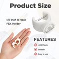 thumbnail image 2 of HAHDAXIA 1/2 Inch PEX Clips Pipe Hangers Clamps PEX Holder Pipe Support Plastic 16 mm PEX Tubing Clamps PEX Hangers Water Pipe Support Clamp Clips Socket (20 Packs), 2 of 6