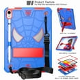 thumbnail image 2 of Kids Stand Sleeve for iPad 10 10th 10.2 7th 8th 9th Generation Pro 11 2021 Air 4 5 10.9 2022 Cases Funda Cover (Dark Blue+Green,For iPad 10th 10.9inch), 2 of 7