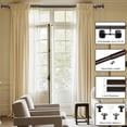 thumbnail image 4 of Ridicili 5/8" Telescoping Double Curtain Rods with Volle Finials, Weathered White, 28"-84", 5/8 Inches Front and 1/2 Inches, 4 of 6