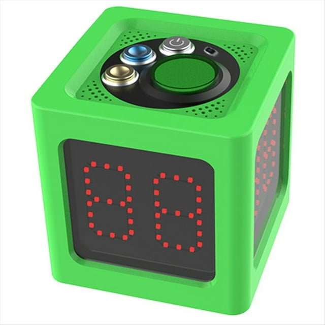 Temporizador de Cubo de 1,4 Pulgadas, Cronómetro Digital de 4 Lados con Cuenta Regresiva para Ajedrez y Competición de Cartas, Color Verde.