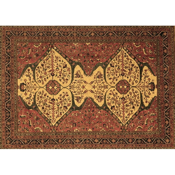 Ahgly Company Indoor Rectangle Abstract Brown Modern Area Rugs, 3' x 5'