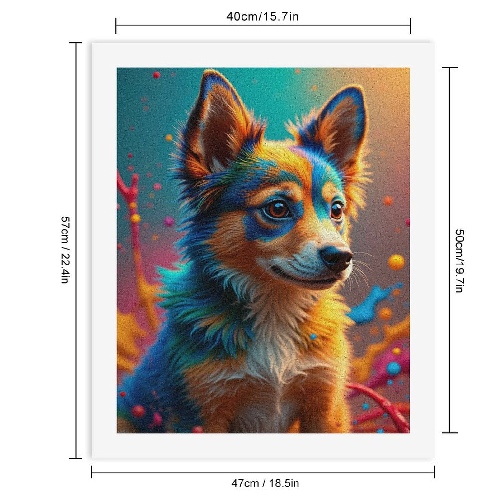 Paint By Numbers Kit for Adults Beginner - DIY Colorful Canine Art Imagination Canvas Painting Kits for Adults, Frameless Paint By Number for Adults for Home Wall Decor 16x20 Inch
