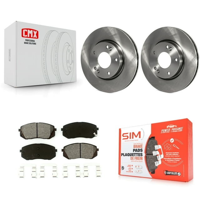 Transit Auto Front Disc Brake Rotors and Semi-Metallic Pads Kit for Car 2010-2012 Kia Rondo K8S-100393