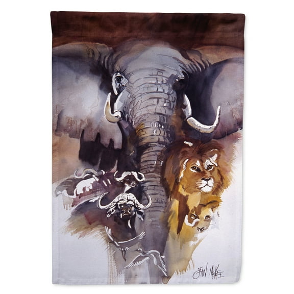 Carolines Treasures JMK1199GF Elephant Lions and more Flag Garden Size  Small multicolor