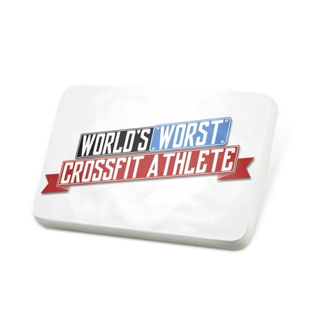 Porcelein Pin Funny Worlds worst CrossFit Athlete Lapel Badge – NEONBLOND