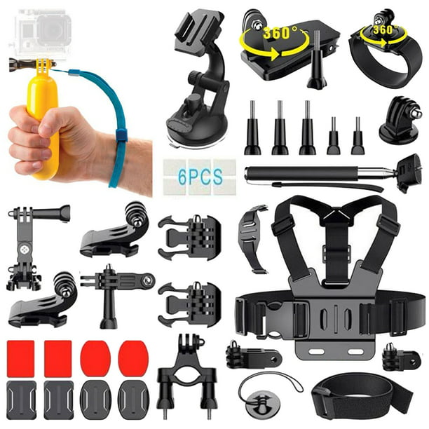 dynasti Dyster Bange for at dø Action Camera Accessory Kit for Most GoPro Camera HERO Models, Sports  Cameras, 35 Pieces Including Floating Stick Mount, Chesty Mount, Head Belt  Strap Mount - Walmart.com