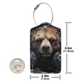 thumbnail image 4 of Honeii Urban Bear With Headphones Print Leather Luggage Tag for Suitcases,ID Tags,Bag Tags for Luggage,Functional Travel Tag-4 PCS, 4 of 5