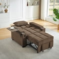thumbnail image 6 of Gewnee 3-in-1 Convertible Sleeper Chair with Adjustable Backrest,Pull-Out Single Sofa Bed with Swivel Side Table & USB Ports & Cup Holder,Perfect for Dorms,Offices.Coffee, 6 of 15