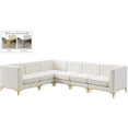 thumbnail image 4 of Meridian Furniture Alina Cream Velvet Modular Sectional, 4 of 20