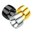 thumbnail image 5 of 12mm Men's Silver/Gold/Black Band Stainless Steel High Polished Ring Size 6-13, 5 of 5