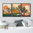 thumbnail image 3 of IDEA4WALL Framed Canvas Print Wall Art Set of 3 Joshua Tree Art Prints Large Boho Wall Decor Minimalist Modern Mid Century Abstract Desert Cactus Modern Artwork for Bedroom - Black 24"x36"x3, 3 of 5