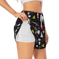 thumbnail image 3 of Lsque Colorful Geometry Printed Women's Running Shorts with Liner Pockets,Elastic Quick Dry Workout Athletic Gym Yoga Shorts,Womens High Waist Shorts-XX-Large, 3 of 9